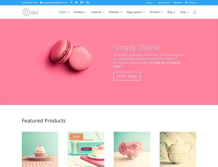 Divi thème pour une boutique ecommerce