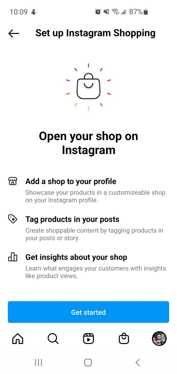 configurer instagram shopping pour les comptes professionnels