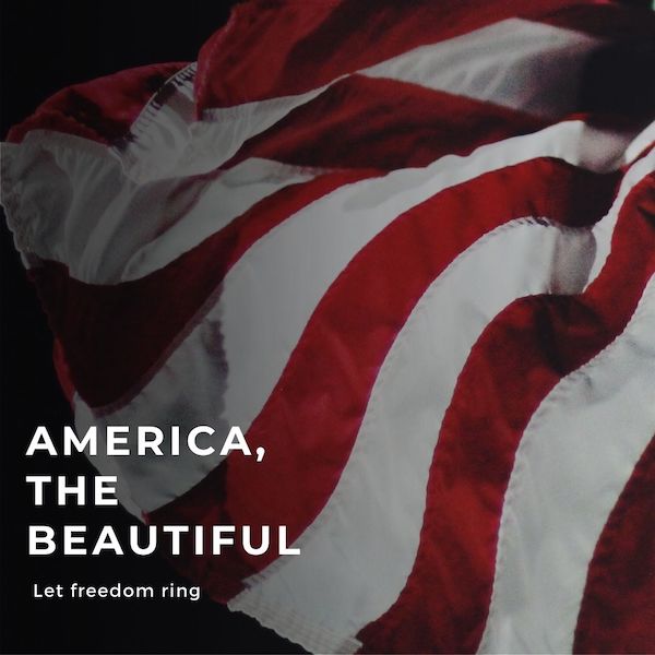 Légendes du 4 juillet pour instagram - graphique du drapeau américain qui lit l'amérique la belle