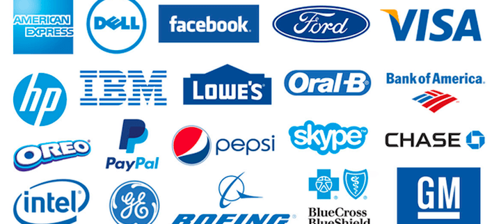 marketing de la psychologie des couleurs - logos bleus