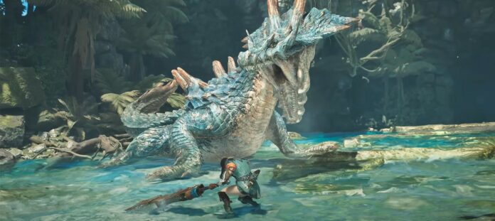 Monster Hunter Wilds : une mise à jour décisive pour sauver le jeu Deux chasseurs affrontant un monstre dans Monster Hunter Wilds après la mise à jour