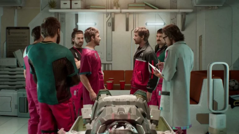 Jan et ses clones dans le vaisseau de The Alters en pleine crise