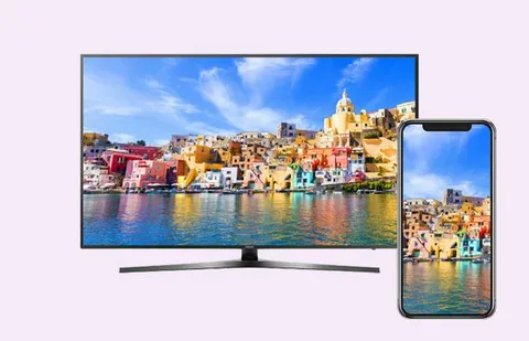 iPhone diffusant une vidéo sur une TV Samsung via AirPlay